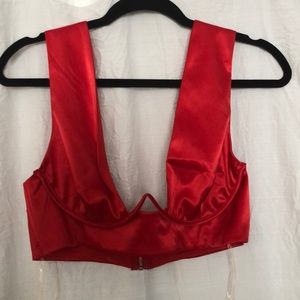 Windsor red satin bustier